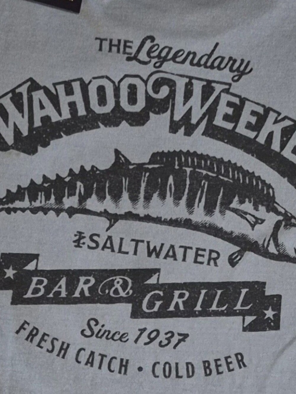 Wahooweekend Saltwater Bar & Grill Graphic Tee - Light Blue Mens M